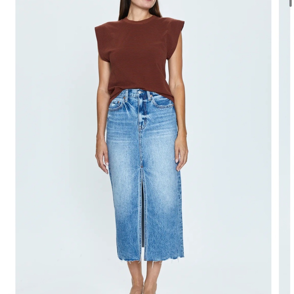 Pistola Blue Denim Midi Skirt